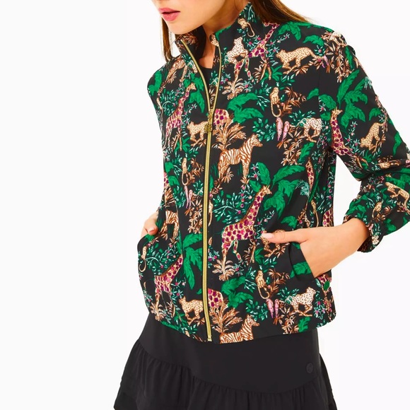 NWT Lilly Pulitzer UPF 50+ Luxletic Aegean Jacket Dancing In The Moonlight, XL - Picture 1 of 4